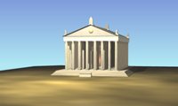 Computermodell Roma-Augustus-Tempel in Abkara