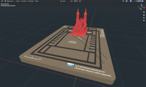 Bronzemodell der Galluskirche Ladenburg.