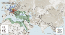 Karte mit der Ausgehnung des osmanischen Reiches im 17. Jh.