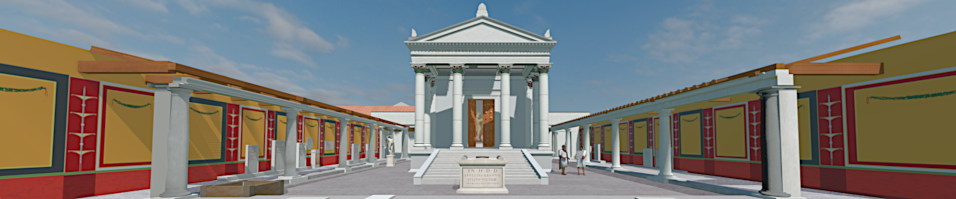3D-Modell des Apollo-Grannus-Tempels in Faimingen.