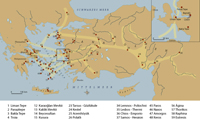 Karte bronzezeitlicher Handel in der Ägäis