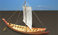 Computermodell bronzezeitliches Schiff 