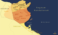 Karte Nordafrika zur Zeit der Vandalen